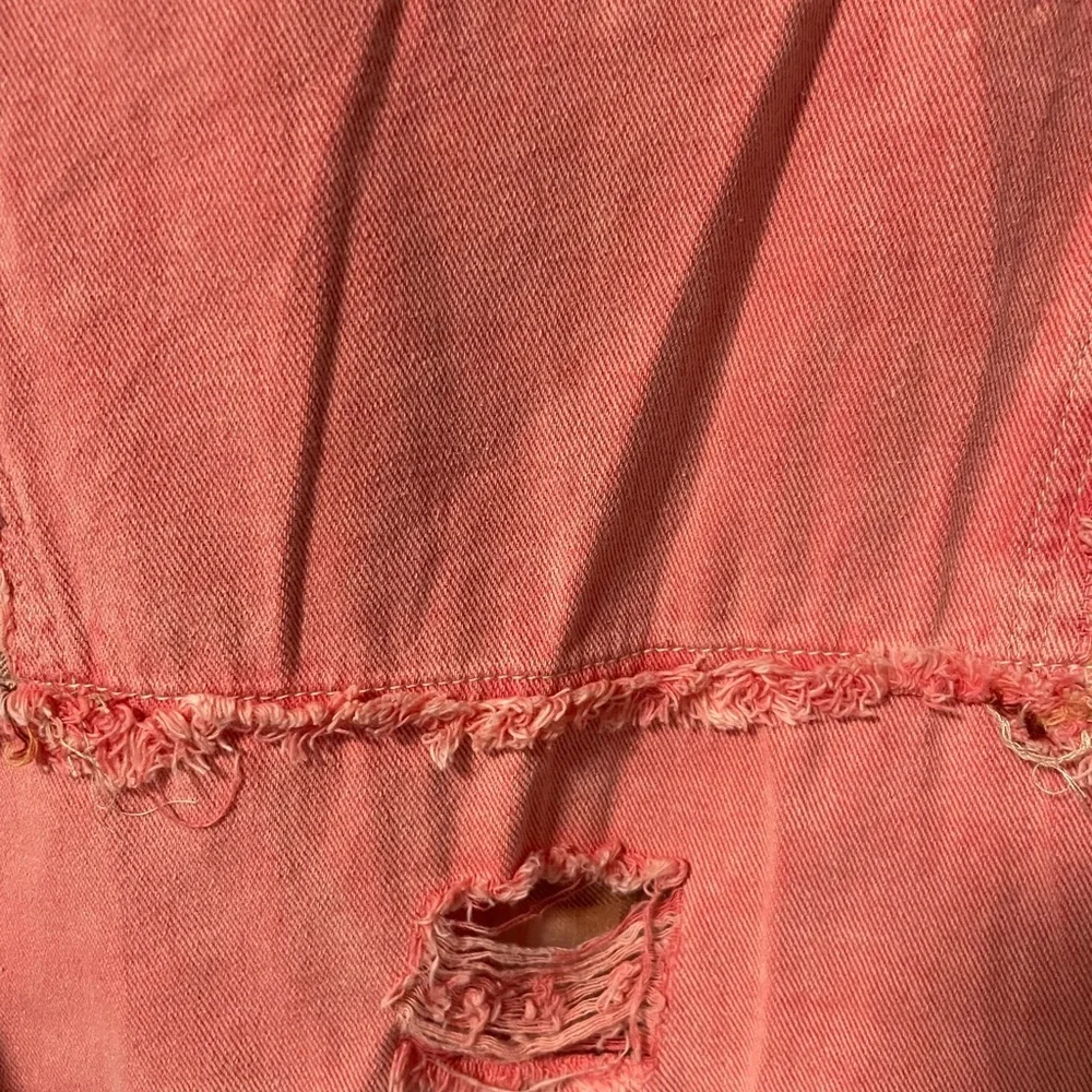 NWOT POL Denim Pink Jacket with Contrasting Plaid Collar and Sleeves. Size Small